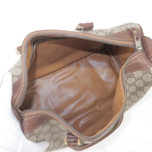 💎✨BEAUTIFUL✨💎 GUCCI Sherry Old Gucci GG Supreme Leather Boston Bag - Picture 14 of 17